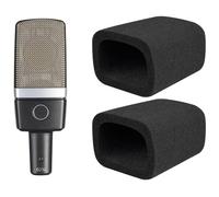 SOULWIT 2 Pièces Anti-Pop pour AKG C214(C214d1) - Noir | Pare-vent pour AKG Pro Audio C214(C214d1) Large-Diaphragm Condenser Microphone