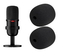 SOULWIT 2 Pièces Anti-Pop pour HyperX SoloCast - Noir | (Non Compatible avec SoloCast 2), Bonnette Anti-vent pour SoloCast Microphone