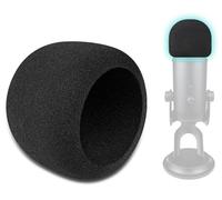 SOULWIT 2 Pieces Microphones Pop Filter pour Blue Yeti/Yeti Pro USB, Protecteur Microphone Mousse Couvre Pare-Brise pour Logitech for Creators