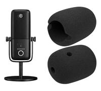 SOULWIT 2 Pieces Microphones Pop Filter pour Elgato Wave:3(Wave3), Housse de Protection pour Micro, Mousse de Remplacement pour Filtre Anti-Vent