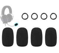 SOULWIT 4 Pieces Microphones Pop Filter pour Razer BlackShark V2/V2 Pro/V2 X/V3/V3 Pro/V3 X, Barracuda X, Kaira/Kaira Pro/Kaira X, Kraken V3 Pro Casques, Protecteur Microphone Mousse Couvre Pare-brise