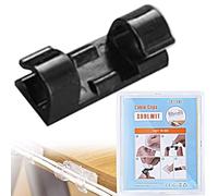 SOULWIT 50 Pcs Self Adhesive Cable Management Clips, Cable Organizers Sticky Wire Clips Cord Holder for TV PC Laptop Ethernet Cable Desktop Home Office (Black)