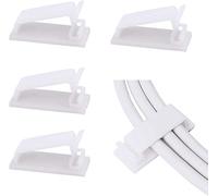 SOULWIT® Câble Management, 50PCS Clips de Câble Adhésifs pour Organiseur de Fils Electriques pour Câbles Ethernet et Système de Gestion de Câbles pour TV, PC, ordinateur portable, Bureau