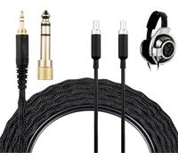 SOULWIT Casque Câble pour Sennheiser HD800/HD800S/HD820, Câble Audio de Remplacement Tressé en Nylon, 6N OCC + OCC Plaqué Argent, 3 m, fiche de 3,5 mm et Adaptateur de 6,35 mm