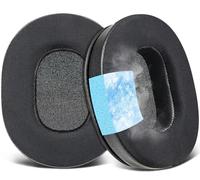 SOULWIT Gel de Refroidissement Mousse Coussin Coussinets pour Audio-Technica ATH-M60X Supra-Auriculaires Casques, Coussinets d’Oreilles avec Tissu en Soie Glacée, Mousse Haute Densité