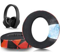 SOULWIT Gel de Refroidissement Mousse Coussin Coussinets pour Sony New Gold Wireless PlayStation PS4 Headset, 2018 Version, Modèle CUHYA-0080-Orage Rouge