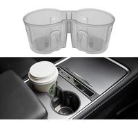 SOULWIT Insert de Porte-Gobelet de Console Centrale pour Tesla Model 3/Model3(2017-2023) et Model Y(2019-2025), Étanche et Durable, Étui Protecteur en TPU Mat Cover - Clair Noir