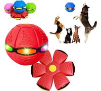 Soumiey The Doggy Disc Ball, Doggie Disc Ball with Lights, Pet Toy Flying Saucer Ball, Jouets interactifs pour chiens de petite taille (rouge, pas de lumières)