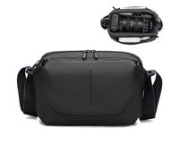 SOUNAY Sac a Dos Photo Imperméable avec Fixation Trépied, Sac Bandoulière avec Cloisons Amovibles, Pochette Appareil Photo pour Reflex et Hybride (Noir)