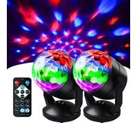 Sound Activated Party Lights Avec Télécommande Dj Light, Rgb Disco Ball Light, Strobe Lampe 7 Modes Scène Par Light Pour Home Room Dance Party Bar Karaoke Xmas Wedding Show Club-2 Packs