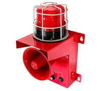 Sound and Light Alarm Siren,130DB Industrial Sound Light Alarm, IP65 Security Warning Lamp Horn Tower, for Factories, Terminals(AC380V)
