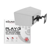 Sound bass Play 3 Fixation Murale, mécanisme de basculement et de Rotation Ajustable, Crochet Simple pour Haut-Parleur Play:3 avec Accessoires de Fixation, Noir, conçu au Royaume-Uni par Soundbass