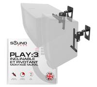 Sound Bass Play 3 Support Mural Noir, Paire (2pcs), Inclinable & Pivotant