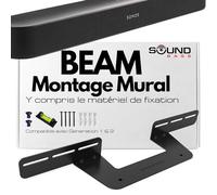 Sound bass Support de Barre de Son pour Sonos Beam Compatible avec la Barre de Son Sonos Beam générations 1 et 2 Comprenant Tout Le matériel de Montage nécessaire, Support de Montage, Noir