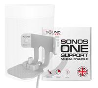 Sound Bass Support Mural d'angle One - Profil Bas, Blanc, Simple (1 Pièce) | Compatible avec les Enceintes Sonos ONE, ONE Gen 2, ONE SL & PLAY:1, Position Fixe, Simple (1 Pièce), Conçu au Royaume-Uni