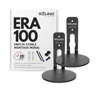 Sound bass Support Mural Era 100 - Profil Bas, Noir, Pack Double, Compatible avec Sonos ERA100 & Era 100 SL Enceinte, Kit de Fixation Complet Inclus