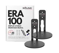 Sound bass Support Mural ERA100, Profil Bas, Noir, Pack Double, Compatible avec Le Haut-Parleur Sonos Era 100, Complet avec Tout Le matériel de Fixation