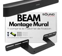 Sound bass Support Soundbar pour Sonos Beam Gen 1 & 2 Uniquement, Noir | Compatible avec Sonos Beam Gen 1 & 2, NON compatible avec Sonos Beam Ultra, Support Mural, Fixations incluses