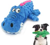 Sound Squeaky Dog Plush Toy Crocodile Safe Chew Toy for Puppies,Small and Medium Dogs,Blue