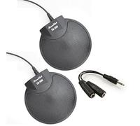 Sound Tech CM-1000 Lot de 2 microphones de conférence avec prise stéréo omnidirectionnelle 3,5 mm et répartiteur audio