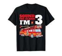 Sound The Alarm I'm 3rd Birthday Fire Truck Firefighter 3 T-Shirt