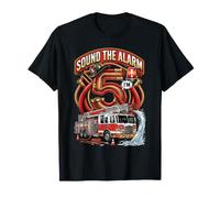Sound The Alarm I'm 5 Fire Engine Fifth Birthday T-Shirt