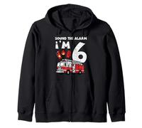 Sound The Alarm Im 6 Camion de Pompier pour 6e Anniversaire Sweat à Capuche