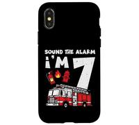 Sound The Alarm Im 7 Camion de Pompier 7ème Anniversaire pour garçons Coque pour iPhone X/XS