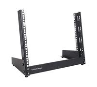 Sound Town 8U ST2PF-8LW Étagère de bureau à 2 postes pour audio/vidéo, commutateurs réseau, routeurs, panneaux de brassage