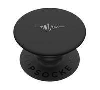 Sound Wave Design Minimaliste de fréquence Audio Anthracite PopSockets PopGrip Adhésif