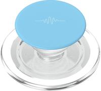 Sound Wave Design Minimaliste de fréquence Audio Bleu PopSockets PopGrip pour MagSafe