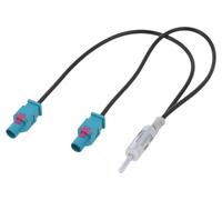 Sound-way Adaptateur d'antenne pour autoradio AM/FM/Dab Connecteur Y Double 2 Fakra Z vers DIN mâle/Femelle Universel Compatible avec BMW, Mercedes, Volkswagen, Dacia, Peugeot, Citroen Mini Cooper