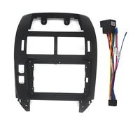 Sound-way - Cadre d'installation for autoradio simple DIN, kit de cadre central for tableau de bord, compatible avec VW Polo 2004-2011, façade de montage, sortie d'air latérale .(Black and cable)