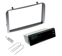 Sound-way - Façade Cadre Support de Radio autoradio 1 DIN / 2 DIN autoradio pour Alfa 147 Frame Gris