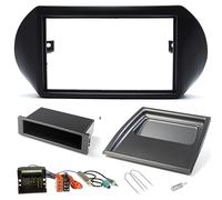 Sound-way Kit de Montage Autoradio, Façade Cadre de Radio 1 DIN / 2 DIN, Adaptateur Compatible avec Citroen Nemo, Peugeot Bipper, Fiat Fiorino Qubo
