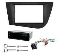 Sound-way Kit de Montage Autoradio, Façade Cadre de Radio 1 DIN / 2 DIN, Adaptateur Compatible avec Seat Leon II (Typ 1P) 2005-2012