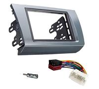 Sound-way Kit Montage Autoradio, Cadre de Radio avec Supports de Montage, Façade 2 DIN, Cable Adaptateur Connecteur ISO, Adaptateur Antenne Compatible avec Suzuki Swift 2004-2010