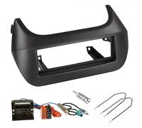 Sound-way Kit Montage Autoradio, Cadre Façade 1 DIN avec Supports de Montage, Cable Adaptateur Connecteur ISO, Adaptateur Antenne Compatible avec Citroen Nemo, Fiat Fiorino Qubo, Peugeot Bipper