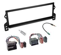 Sound-way Kit Montage Autoradio, Cadre Façade 1 DIN, Cable Adaptateur Connecteur ISO, Adaptateur Antenne, Compatible avec Mini Cooper