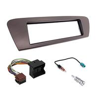 Sound-way Kit Montage Autoradio, Cadre Façade 1 DIN, Cable Adaptateur Connecteur ISO, Compatible avec Renault Scenic 2009