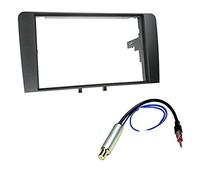 Sound-way Kit Montage Autoradio, Cadre Façade 2 DIN, Adaptateur Antenne, Compatible avec Audi a3 2006-2010