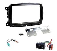 Sound Way Kit Montage Autoradio, Cadre Façade 2 DIN avec Supports de Montage, Adaptateur Antenne, Cable Connecteur ISO Compatible avec Fiat 500 / Abarth (Type 312MCA)