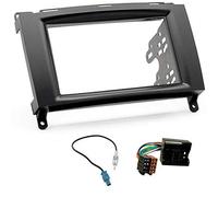 Sound Way Kit Montage Autoradio, Cadre Façade 2 DIN avec Supports de Montage, Cable Adaptateur Connecteur ISO, Adaptateur Antenne, Compatible avec Mercedes Benz B Vito Viano VW Crafter