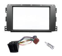 Sound-way Kit Montage Autoradio, Cadre Façade 2 DIN, Cable Adaptateur Connecteur ISO, Adaptateur Antenne, Compatible avec Smart Car ForTwo 2007-2010