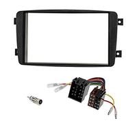 Sound-way Kit Montage Autoradio, Cadre Façade 2 DIN, Cable Adaptateur Connecteur ISO, Adaptateur Antenne Compatible avec Mercedes Classe C, CLK, Viano, Vito