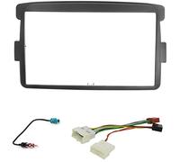 Sound-Way Kit Montage Autoradio, Cadre Façade Adaptateur 2 DIN avec Adaptateur, Cable Connecteur ISO, Adaptateur Antenne, Compatible avec Nissan, Renault, Dacia LADA