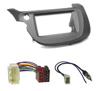 Sound-Way Kit Montage Autoradio, Cadre Façade Adaptateur 2 DIN, Cable Adaptateur Connecteur ISO, Adaptateur Antenne, Compatible avec Honda Fit 2008-2013, Jazz 2008-2013