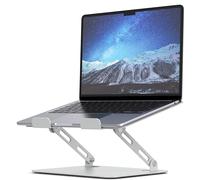 SOUNDANCE Support d'ordinateur portable pour bureau avec base lourde stable, hauteur réglable multi-angle, support ergonomique en métal, support pliable pour ordinateur PC de 10 à 15,6 pouces (Argent)