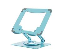 SOUNDANCE Support pour Ordinateur Portable avec Base rotative à 360°, rehausseur Ergonomique pour Bureau, Hauteur réglable Multi-Angle, Support Pliable, Support en métal Stable de 10 à 15,6", Bleu