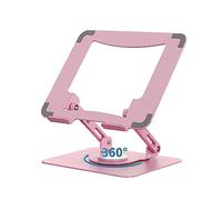 SOUNDANCE Support pour Ordinateur Portable avec Base rotative à 360°, rehausseur Ergonomique pour Bureau, Hauteur réglable Multi-Angle, Support Pliable, Support en métal Stable de 10 à 15,6", Rose